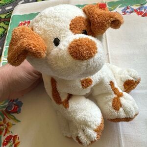 Ty Pluffies Peppy the Puppy Dog White & Ginger Brown Beanie Plush